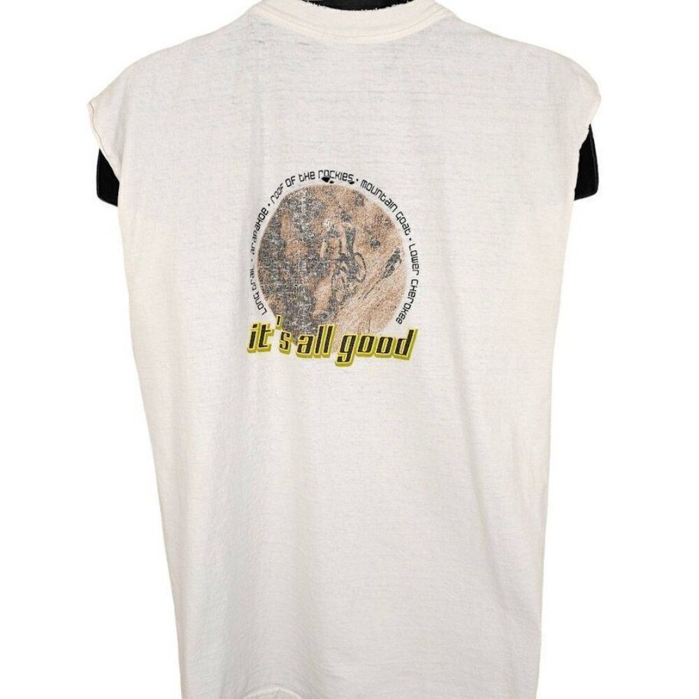 Vintage Mountain Biking T Shirt Mens Size Large White Y2K Winter Park Colorado